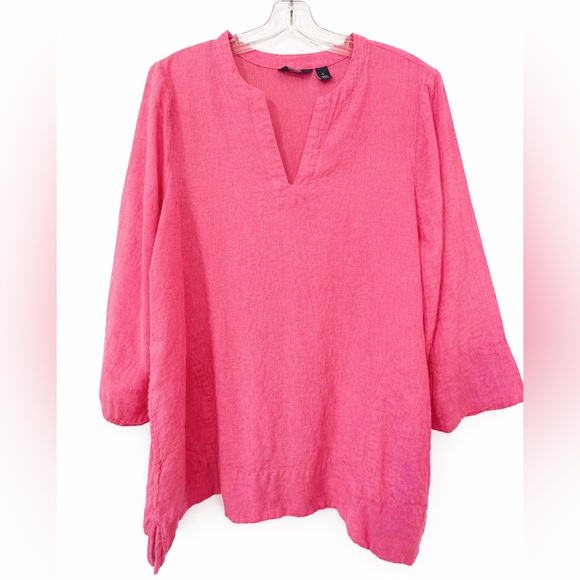 Lands' End Tops - Lands' End Linen Tunic Top pink size L
